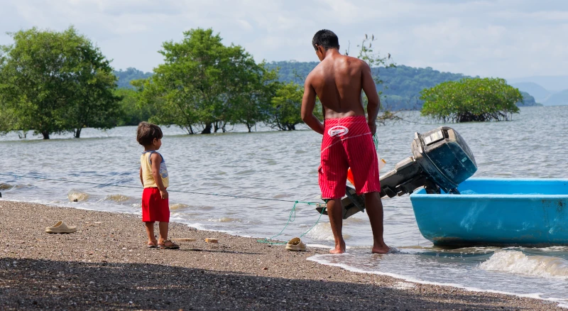 Père et fil pêcheurs