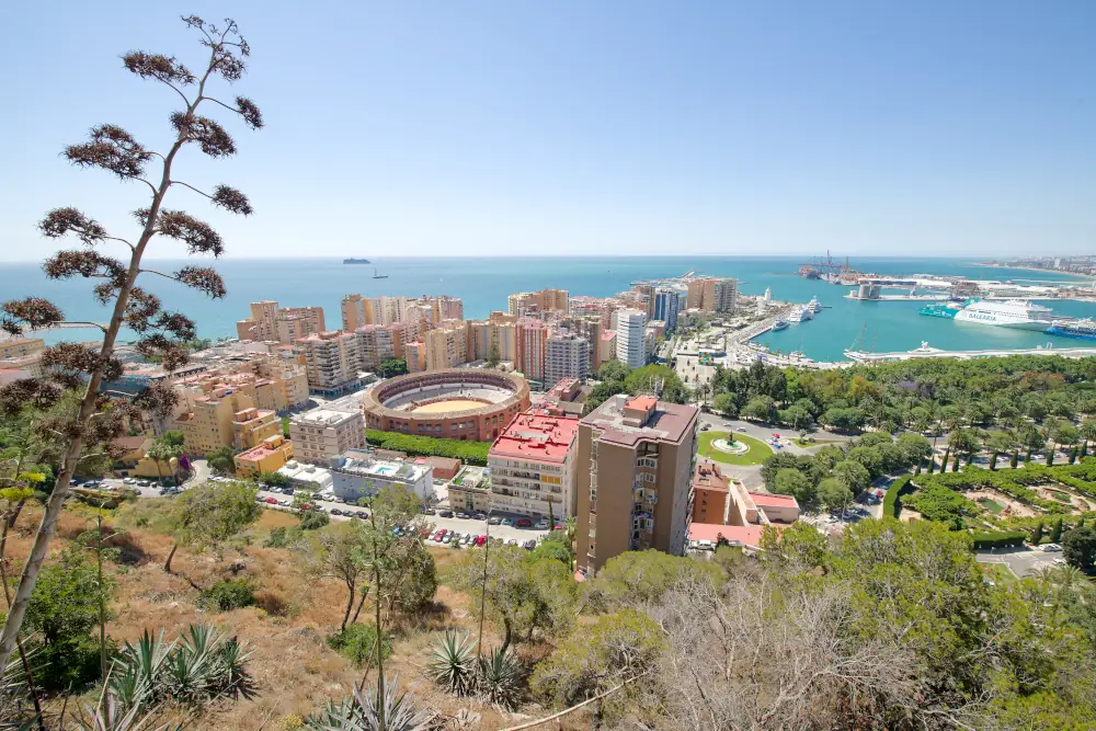Baie de Malaga depuis la montée au château