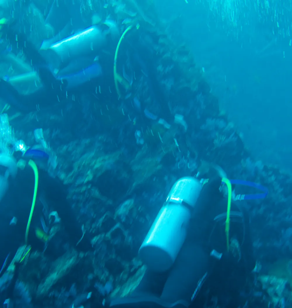 Fort courant en plongée à Koh Bon